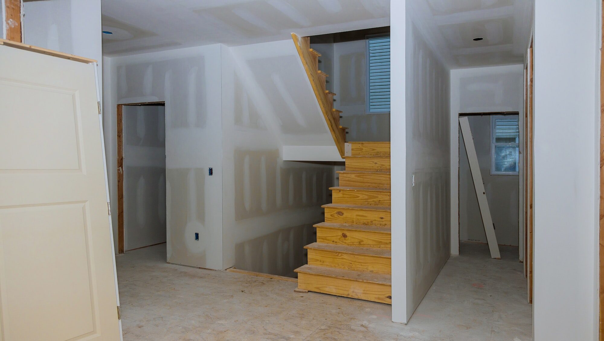 Interior construction of housing project with remodeling